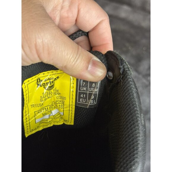 DR. DOC MARTENS Iron Bridge Black Industrial Steel Toe Safety Work Boots Mens 8 - Picture 3 of 14